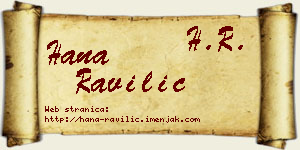 Hana Ravilić vizit kartica
